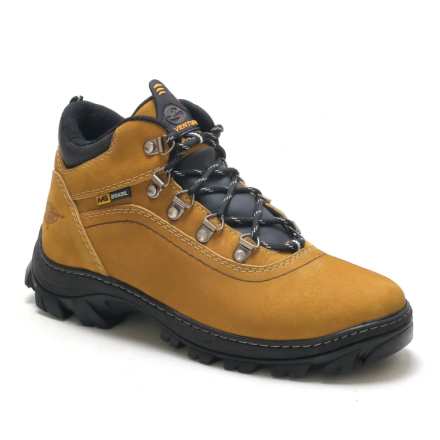 Bota Enzy Adventure Sucupira Masculina Couro Mostarda