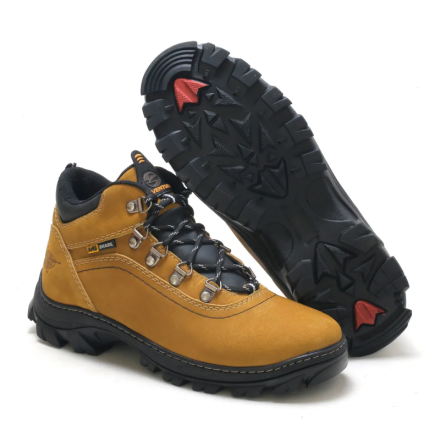 Bota Enzy Adventure Sucupira Masculina Couro Mostarda