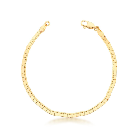 Pulseira Enzy Banho Ouro 18k Quadriculada